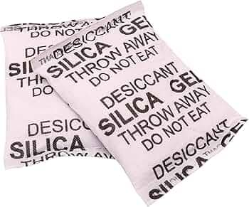 Elysian Silica Gel Pouch 50 gram Pouch White/Desiccant/Moisture Absorbent (50Gram X 10Pcs aprox = 500 Gram) Moisture Absorber for Room, Wardrobe, Camera and Lenses to Avoid Moisture and Fungus