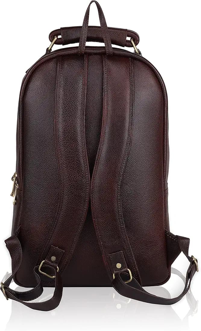 DORPER MONEY HILL Genuine Leather Backpack laptop Bag Stylish Durable Office Use Professional Bag for Men Women With Trolley Strap