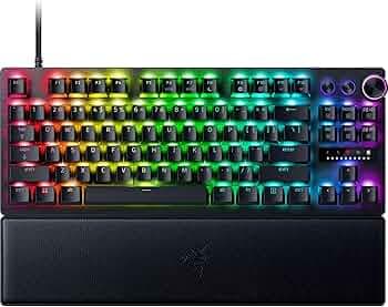 Razer Huntsman V3 Pro TKL Esports Gaming Keyboard: Analog Optical Switches - Razer Snap Tap - Rapid Trigger - Adjustable Actuation - Media Keys & Dial - Doubleshot PBT Keycaps - Wrist Rest - Black