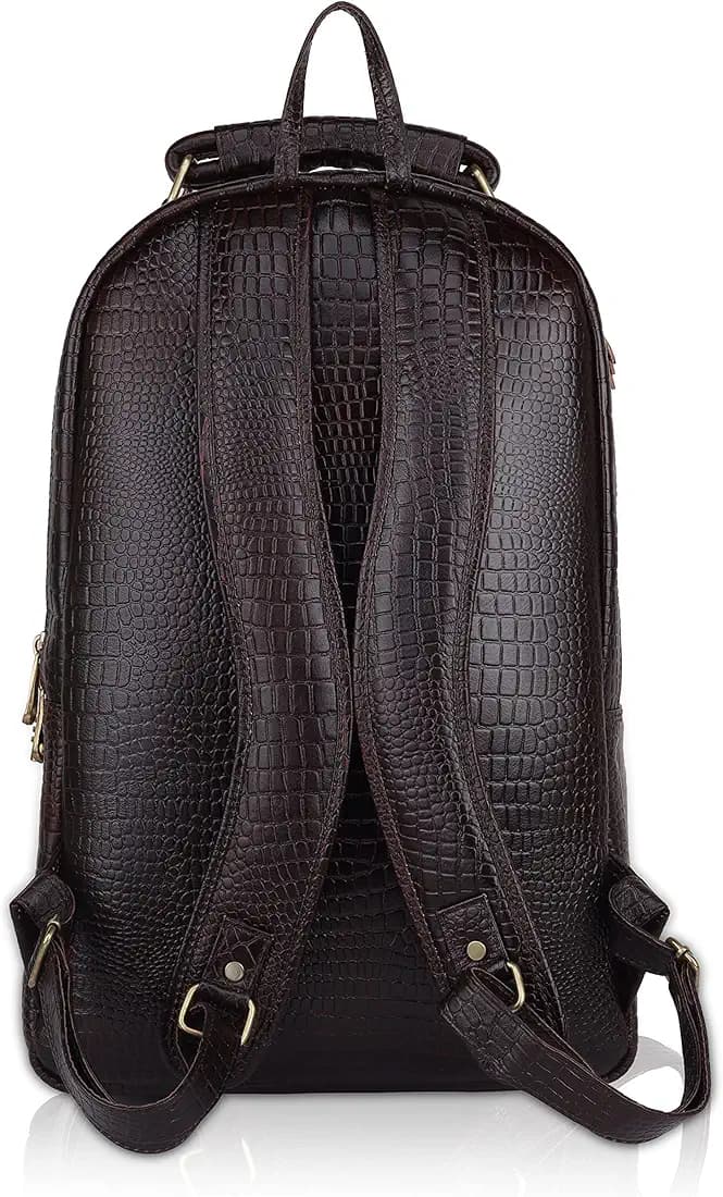 DORPER MONEY HILL Genuine Leather Backpack laptop Bag Stylish Durable Office Use Professional Bag for Men Women With Trolley Strap