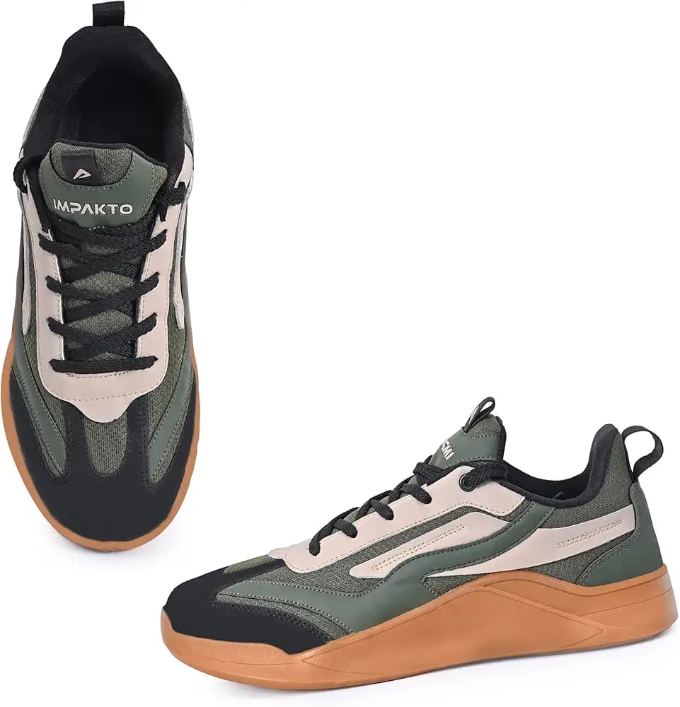 IMPAKTO para x TurfDrive Men’s Sneakers | Lightweight & Cushioned Insole | Lace-Up Shoes with | Lace-Up Shoes for Casual Outings,Walking & Gym | Anti-Skid Rubber Sole for Non-Marking Activity