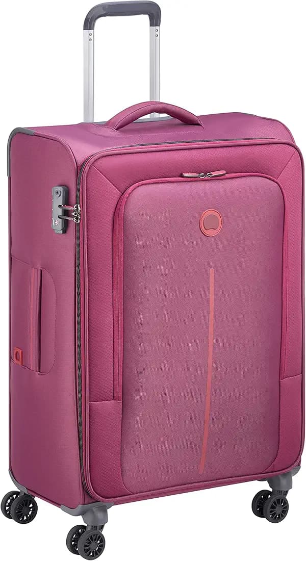 DELSEY PARIS Caracas Polyester 78 cm 4 Double Wheels Plum Soft Suitcase