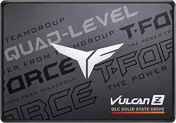TeamGroup T-Force Vulcan Z 4TB Gaming SSD, Sata III 6Gbps Interface, SLC Cache, 3D NAND QLC, 2.5 Inch Form Factor, Internal Solid State Drive, Speed Up to 550/510 MB/s, High Performance, Low Latency