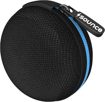 Sounce Earphone Carry Case, Headphone Carrying Case Pouch Cover for Earphones, Multi Use Storage Travel Organiser for Earphones, SD Cards, Pen Drives with in-Built Anti Scratch Mesh Pocket (Blue)