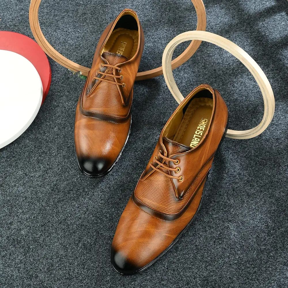 Shoe Island ® Premium Leather CLS6520 Derby Lace-Up Office Ethnic Mens Formal Shoes