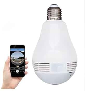 Nutts Wireless Smart Wi-fi Bulb Camera Outdoor Camera with Color Night Vision Double Screen Preview Security Camera (Design 2)