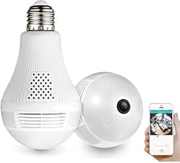4MP Bulb Camera 1080p HD WiFi CCTV Indoor Wireless Security Camera with Siren Alarm | 2 Way Audio | 360° Panoramic View | Color Night Vision | Motion Detection | V380 Pro App (Bulb)