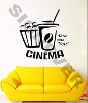 Cinema Take with You Wall Sticker for Theatre Cafe Home Bedroom Living Room Kids Boys & Girls Room Vinyl Decal L x H 68.0 x 50.00 cm