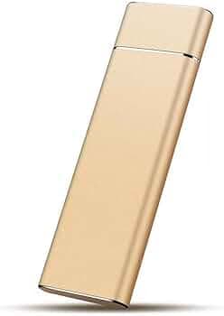 Portable SSD External Solid State Drive Mobile Solid Slim Storage Drive with USB 3.1 Type C for PC, Laptop and Mac Golden 1TB