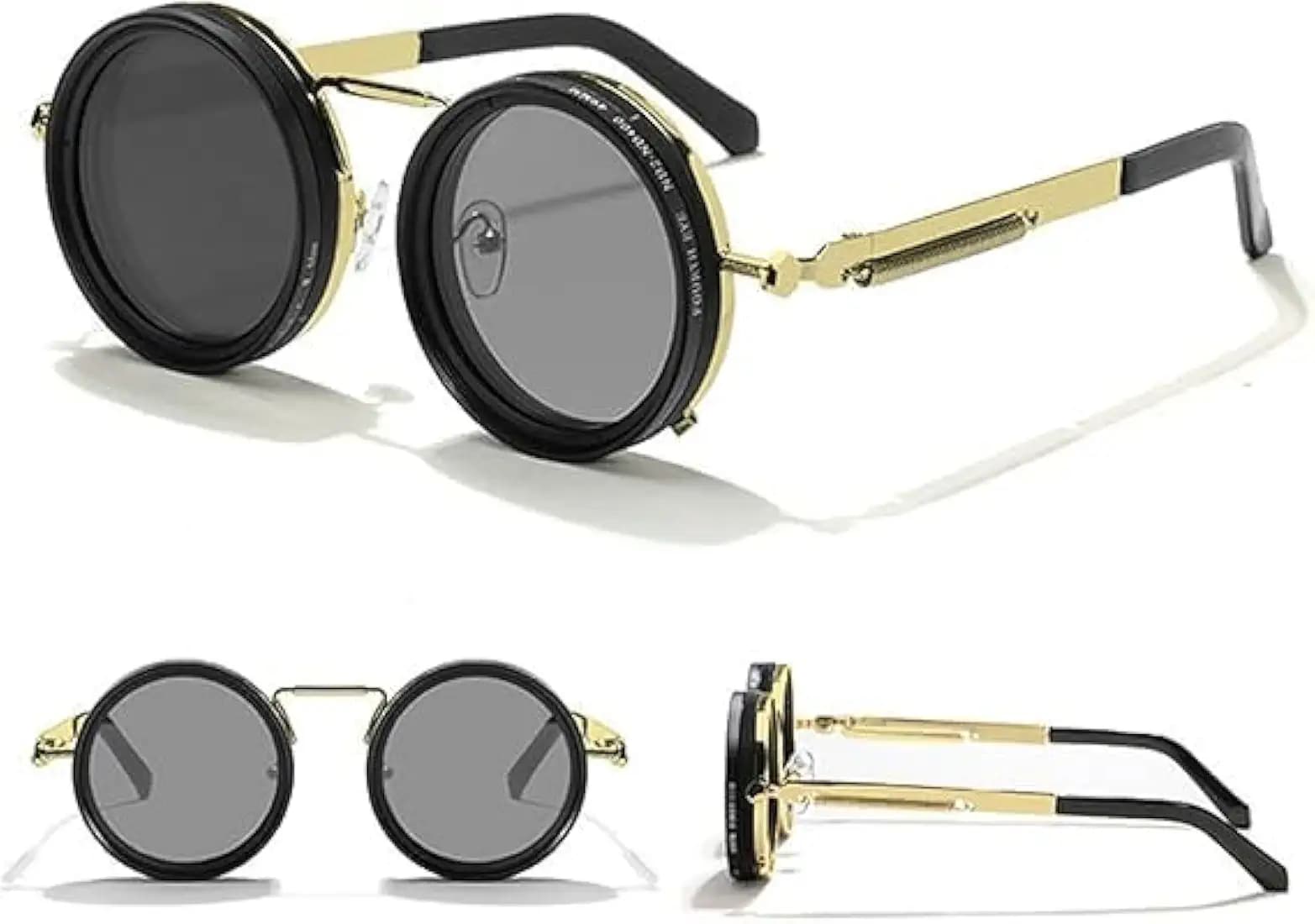1-9 Gears Adjustable Sunglasses Twist Round SunglassesAdjustable Brightness ND Filter Lenses Unique and Stylish Eyewear for Outdoor and Driving