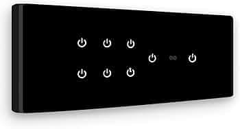 Iotics Smart Wifi Switch Board: 8 x Switch Module. Touch Control, Remote, App Control. Voice Control with Alexa & Assistant. Smart Touch Switch Board For Home Automation (Black), 240 Volts