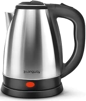 Longway Kestro 2 Liter Electric Kettle with Stainless Steel Body for Boiling (Black & Silver, 1500 Watt)
