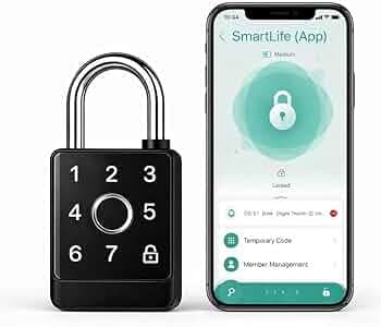 AERYS Smart Lock Fingerprint & Password Padlock | 5-Way Unlock | Lock for Gym, Office, Home, Luggage, Gate – Waterproof & Long Battery Life