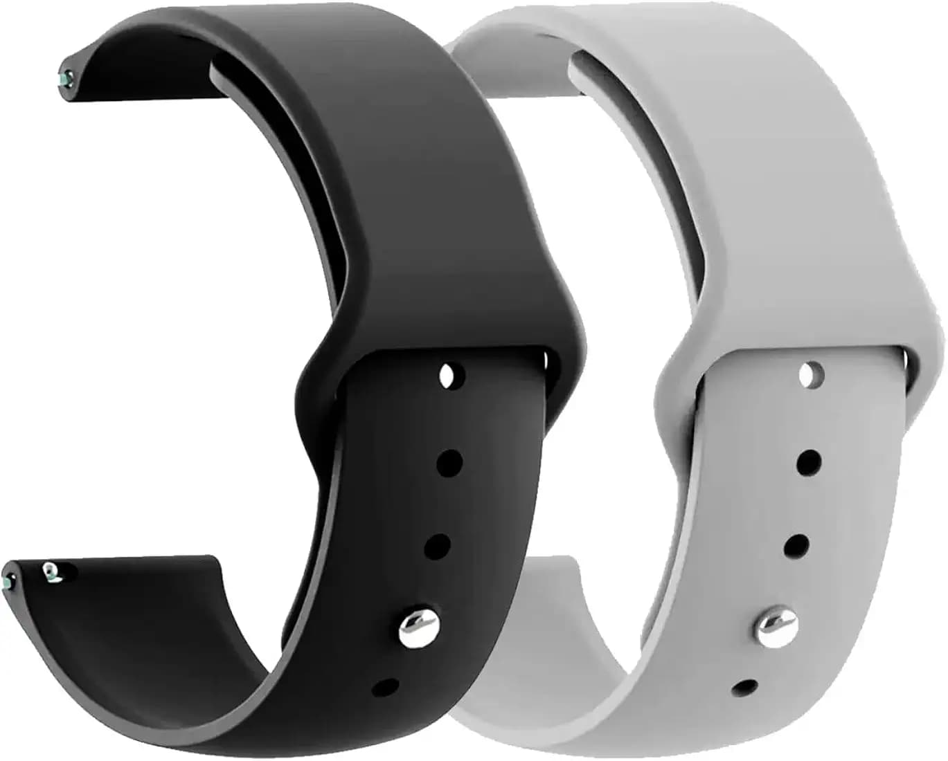 AONES 22mm Pack of 2 Silicone Belt Watch Strap for Noise Noisefit Vortex Plus Smart Watch Band