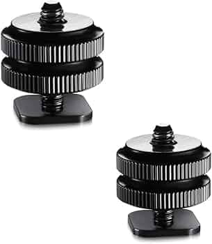 HUMBLE Camera Shoe Pro 1/4" Flash Hot Shoe Screw Adapter Tripod Mount Phone Clip Holder for DSLR Camera-Pack of 2.