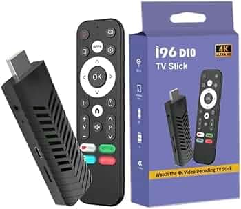 FORIDA I96 D10 Smart Android TV Stick 4K | Android 10 | Amlogic S905 Quad Core Processor | 8GB RAM 128GB ROM | 2.4GHz WiFi | 4K Decoder Streaming TV Box with IR Remote