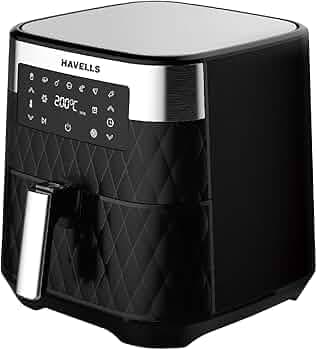 Havells Air Fryer Prolife LUXURIA with 5.5L Capacity | Digital Touch Panel | Auto On/Off | 60 Min Timer | Up to 200'c temperature control | 1700 Watt & 2 year warranty | Black