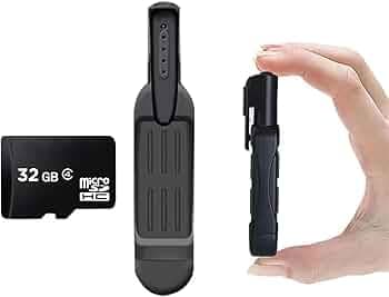 Mini Spy Body Hidden Pocket Camera, Full HD 1080p Video Audio Recording,with Free 32GB Card,Indoor Outdoor Spy Camera for Home,Office,Meetings Recorder - Black