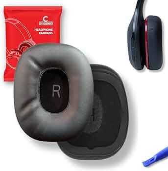 Crysendo Headphone Cushion Pad Compatible with Mi Super Bass Wireless Headphones | 75mm X 55mm Replacement Mi Bass Headphones Cushion | Soft Foam & PU Leather Mi Super Bass Cushion (Black)