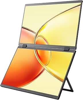 15.6" Tri-Screen Portable Foldable Dual Monitor with Single Wire | 15.6 Inch Triple Monitor Compatible with Windows OS Only | Laptop Screen Extender