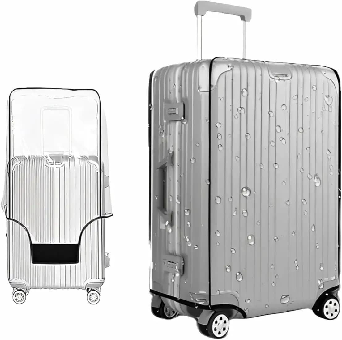 PVC Transparent Waterproof Dustproof Suitcase Cover | Luggage Trolley Bag Covers | Pack of 1, 27 Inch, Measure Suitcase Height excluding Wheels