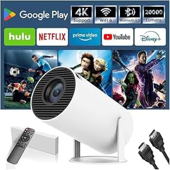 Mini Projector with WiFi & Bluetooth, SUMTAB 2025 Upgraded Portable Projector , 1080P & 4K Support Video Projector,Built-in Netflix,Compatible with iOS/Android/Windows