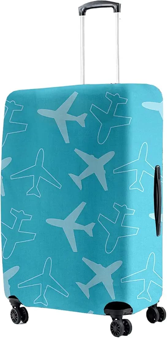 Cortina Abstract Design Travel Spinner Suitcase Eco-Friendly Cover|Small|Fits 18-22 Inch Luggage|Polyester-Spandex|55Cm (20 Inches)|Luggage Protectors|Anti Scratch/Dust|Pack Of 1|Blue 1
