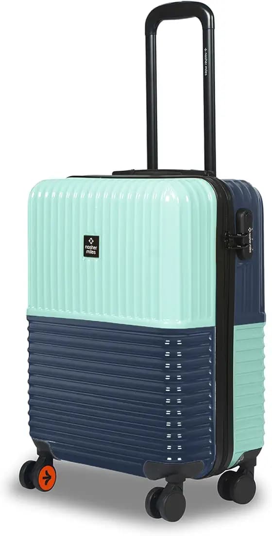 Nasher Miles Istanbul Hard-Sided ABS and PC Cabin Luggage 20 inch | 55cm | 8 Wheels Small Trolley Bag for Travel | Suitcase (Teal Dark Blue)