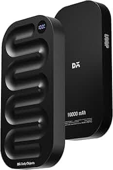 DailyObjects Loop Universal Aluminium Power Bank|10000 Mah|Fast Charging Output 20W | Compatible with Samsung/OnePlus/iPhone 12/13/14/15/16/Pro Max/Airpods|Pocket Size|LED Battery Display (Black)