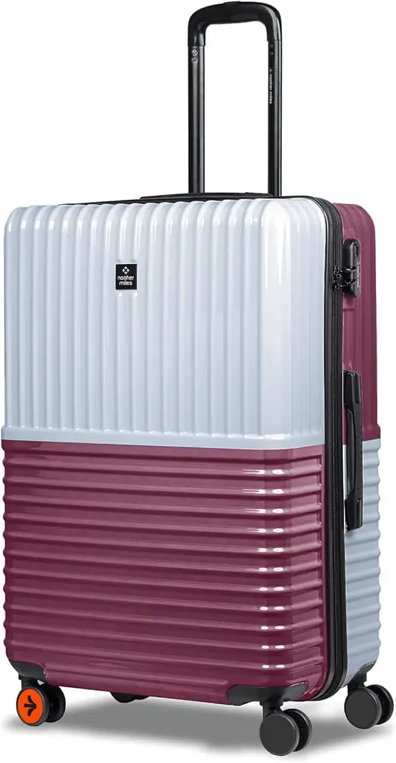 Nasher Miles Istanbul Hard-Sided ABS and PC 8 Wheels Double Spinner Check-in Luggage Silver Rose Gold 24 inch |65cm Medium Trolley Bag