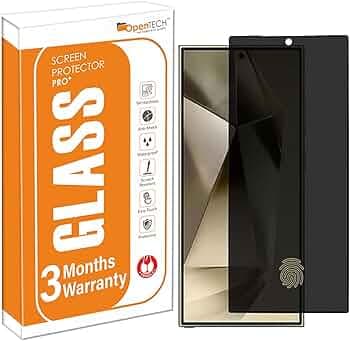 OpenTech® Privacy Tempered Glass Screen Protector Compatible for Samsung Galaxy S25 Ultra with Edge to Edge Coverage and Easy Installation kit