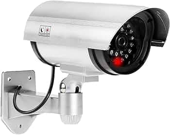 Dummy Security Camera, Fake Bullet CCTV Surveillance System with Realistic Look Recording LEDs Indoor/Outdoor Use, for Homes & Business Home or Office Security (1)