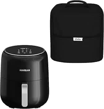 Air Fryer Dust Cover for Havells Prolife Neo 4.2 ltr Only - Waterproof & Dustproof Kitchen Appliance Cover with Handle - Black (12.50 inch x 12.50 inch)