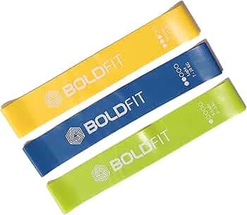 Boldfit Resistance Bands Mini Loop Set (Pack of 3) Hip/Toning Exercise for Gym Booty Belt/Latex/Thera/for Fitness, Multicolor, (RMiniloopLightSet3)