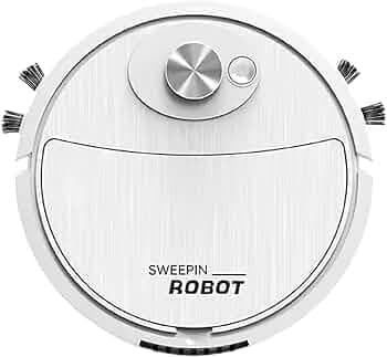 Smart Sweeping Robot, 4-in-1 Sweeping, Suction and Mopping, Bacteria Removal, USB Charging, Robotic Vacuum Cleaner (White)
