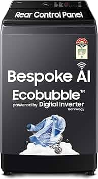 Samsung 12 Kg, 5 Star, AI Wash, AI Energy Mode, Wi-Fi, Ecobubble, AI VRT+, Super Speed, Soft Closing Door, Digital Inverter, Fully-Automatic Top Load Washing Machine (WA80F12S5CTL, Deep Charcoal)