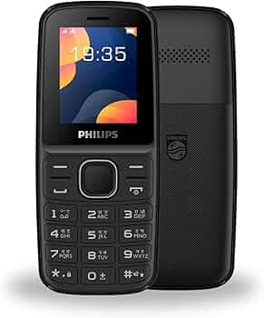 Philips All-New E2101 C Dual Sim keypad Phone (with Voice Talker Feature) | Loud 2030mm Speaker | Long Lasting Battery | Projector Torch | Wireless FM | Auto Call Recording | Type C Charging (Black)