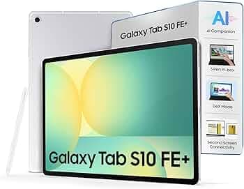 Samsung Galaxy Tab S10 FE+, S Pen in-Box, 27.7 cm (13.1 inch) Display, AI Writing, Desktop Mode, Pre Loaded Pro Apps, 8 GB RAM, 128 GB Storage, Wi-Fi Tablet, Silver