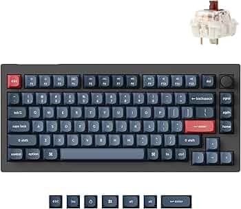 Keychron V1 Max 75% RGB Custom Mechanical Keyboard, 2.4Ghz/Bluetooth 5.1/Wired QMK/VIA Programmable Macro, Hot-Swappable Gateron Jupiter Brown Switch Gasket Mount for Mac Windows Linux