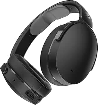 Skullcandy Hesh ANC Wireless Bluetooth Over-Ear Headphones with Mic, Active Noise Cancellation, 40mm Drivers, 22Hr Battery + Rapid Charge, Foldable Noise Cancelling Headphones – Black