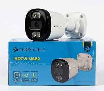 ZEBRONICS 2MP Color View Bullet Camera, Full HD Security Camera with Built-in Mic, 4 Warm Light LED, Night Vision with Color, Mode Switch Button, Flicker Adjust