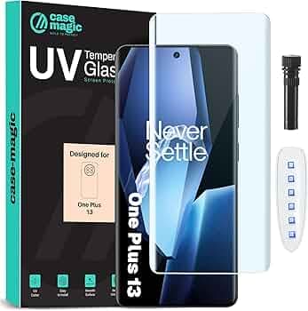 Advanced HD+ UV Curved Tempered Glass for OnePlus 13 5G (6.82 Inch) Screen Protector, Edge to Edge, Ultra Clear, Scratch Resistant, Responsive Touch, Shatterproof, Bubble Free Installation Kit