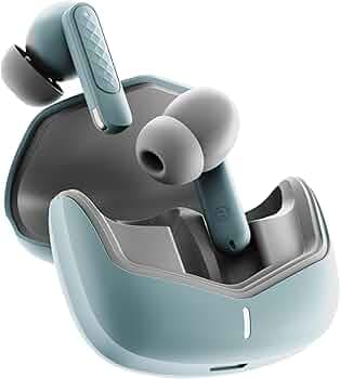 GOBOULT Z40 V2.0 with 70H Playtime, Quad Mic ENC, 45ms Low Latency, 13mm Bass, Legacy Continues, IPX5, Bluetooth 5.4, TWS Truly Wireless in Ear Earbuds (Arctic Blue)