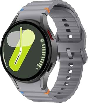 Compatible with Samsung Galaxy Watch 7 Strap No Gap Sport Silicone Band for Galaxy 6 5 4 40mm 44mm Galaxy 6 Classic 43mm 47mm,Watch 5 Pro,Watch 4 Classic Strap 42mm 46mm (Space Grey)