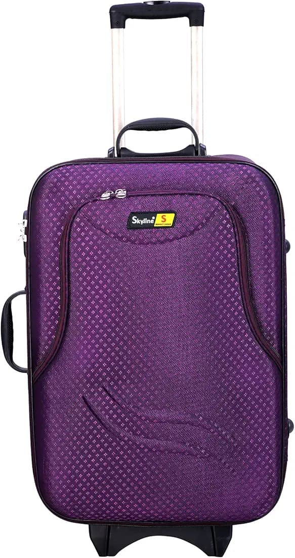 Skyline 20 Inch Travel Trolley Bag/Suitcase Bag Number Lock with 2 Wheels for Men and Women-Purple