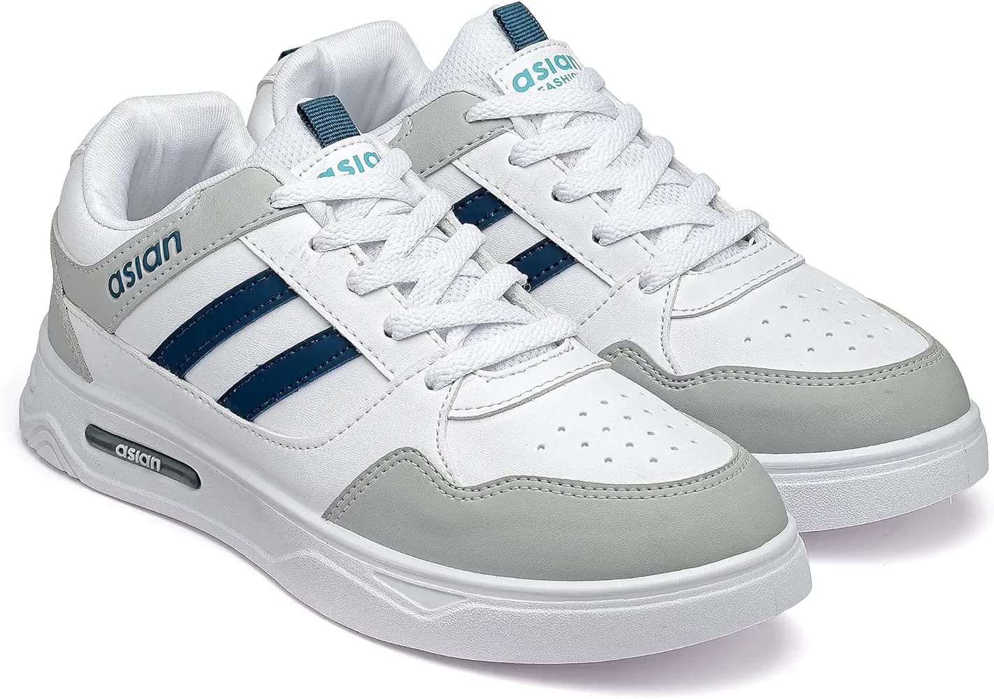 ASIAN Men's BOSTON-02 White Casual Sneaker Shoes with Synthetic Upper Lightweight Comfortable Mid Top Sneaker Shoes for Men's & Boy's