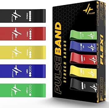 PulseITBand Resistance Bands Set for Men & Women – Pack of 5 Loop Bands for Workout, Yoga, Stretching, Booty & Strength Training | Home/Gym Fitness Equipment for HIPS, Glutes, Squats & Rehab