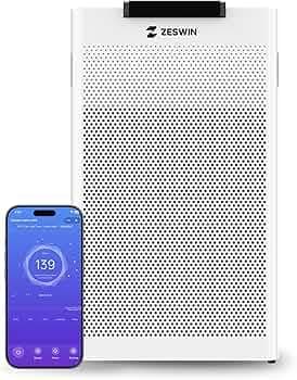 Aeris A20 Air Purifier for Home Large Room Upto 600 Sq Ft | H13 HEPA+Carbon 3-Stage Filter | 99.99% Dust Smoke Pollen Pet Dander Removal | PM2.5 AQI Display | App & Voice Control | Ultra-Quiet