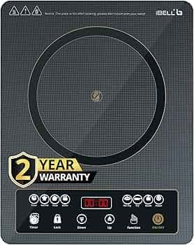 iBELL IBL CROWN 11 Induction Cooktop, 2000W, Full Touch Control,6 preset menu, Auto Shut Off and over Heat Protection,2 year warranty(Black)