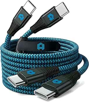 USB C to USB C Charger Cable 60W (2PACK) 1M 3.1amp Type C Fast Charging Cable For iPhone 17 16 15 Pro, For Samsung S25/S24/S23, For iPad Pro/Air, For MacBook Pro, For Nokia